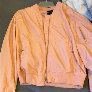 Pink jacket.